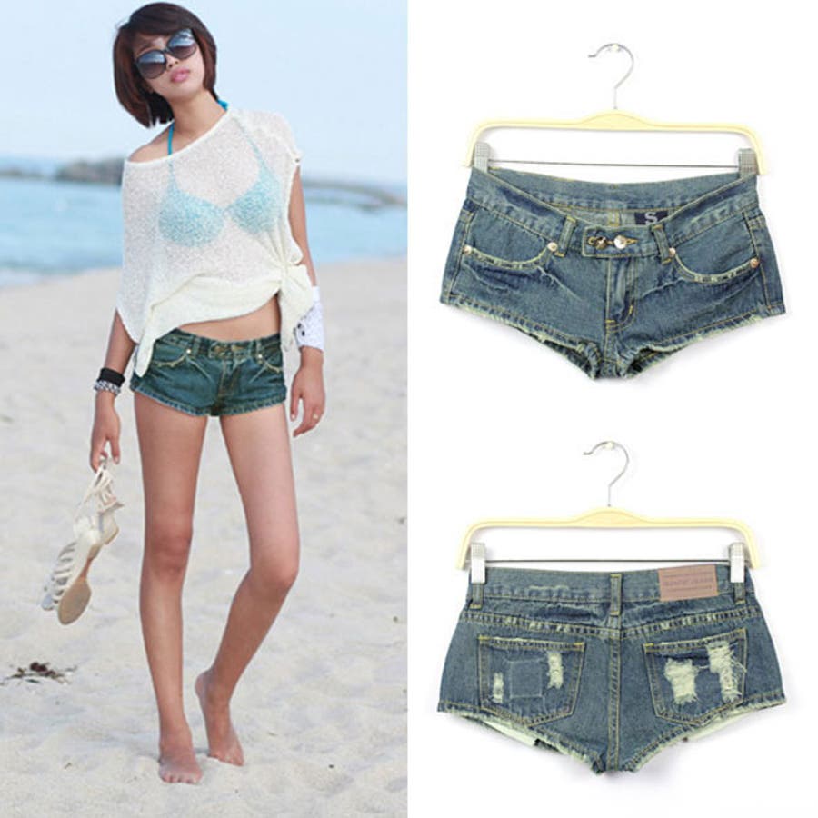 デニムショートパンツ デニムショーパン デニムホットパンツ[品番