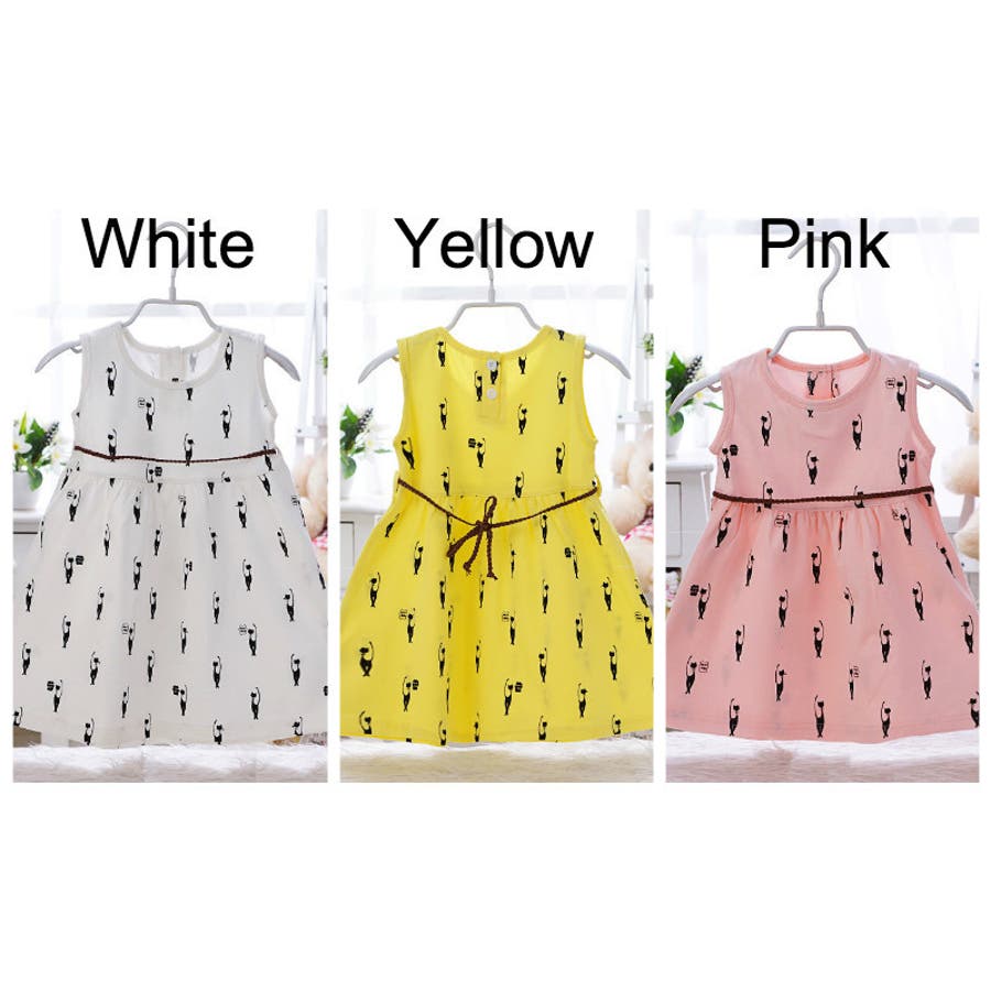 ワンピース ノースリーブ 猫柄[品番：FQ000100693]｜PlusNao