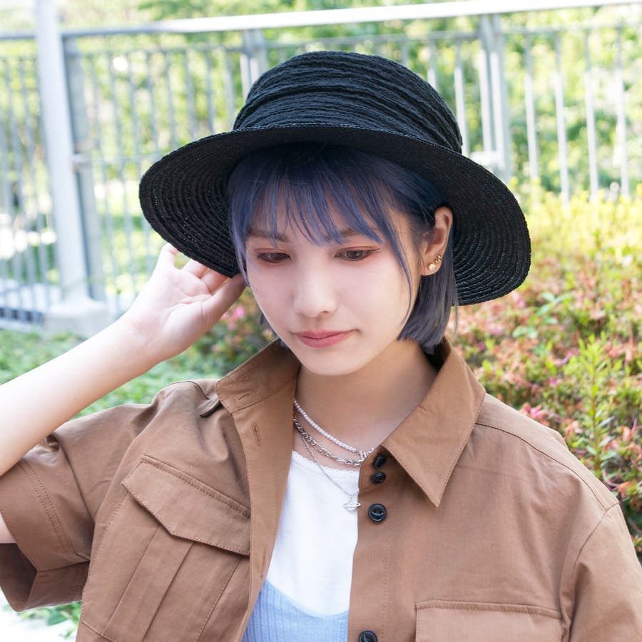 麦わら×布 カンカン帽[品番：SNYW0000655]｜FADEN（ファデン）の