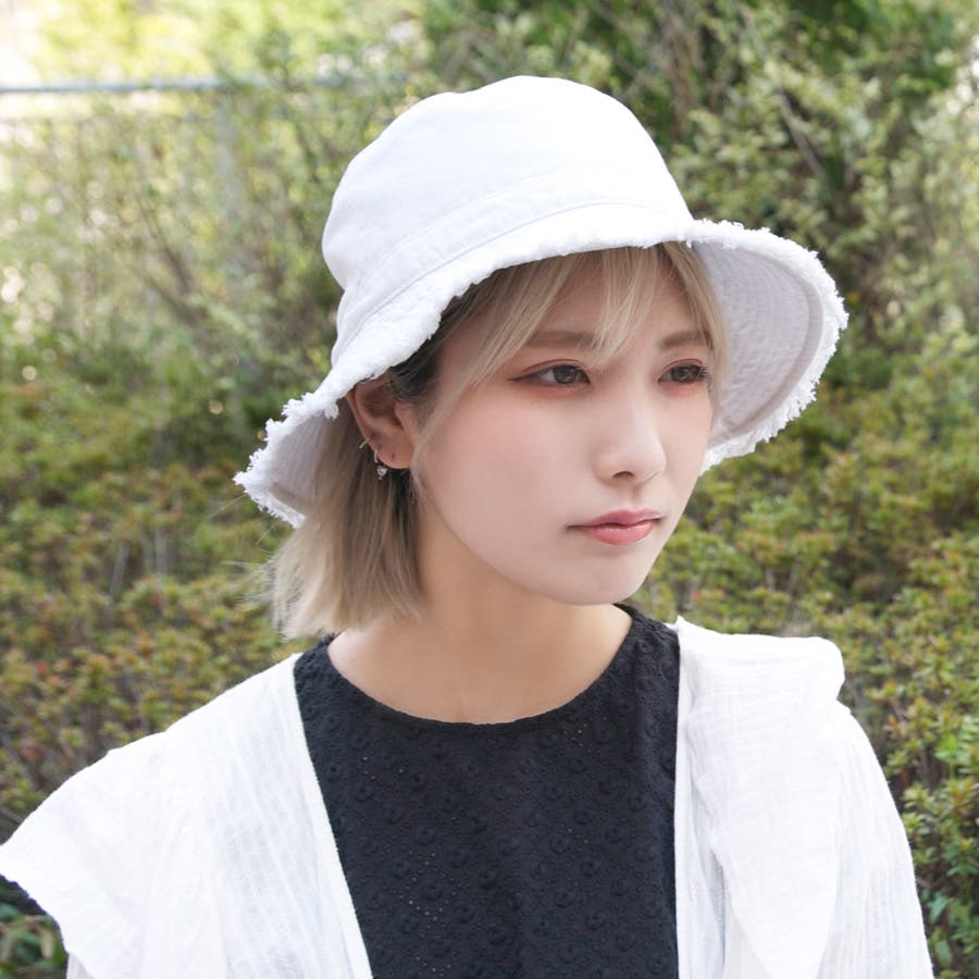 見事な創造力 DENIM FRINGE HAT/デニムフリンジ バケットハット[品番 K-POP・アジア