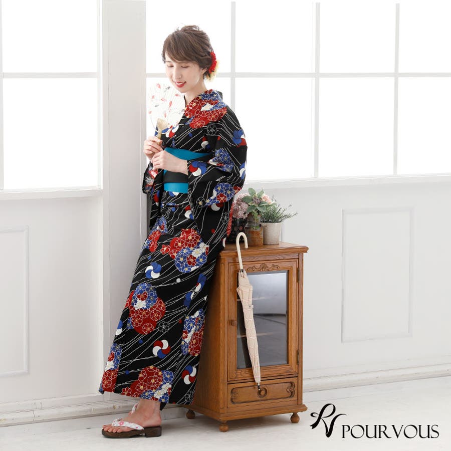 楽天市場】PourVous レディース レトロモダン浴衣 帯 浴衣 女性