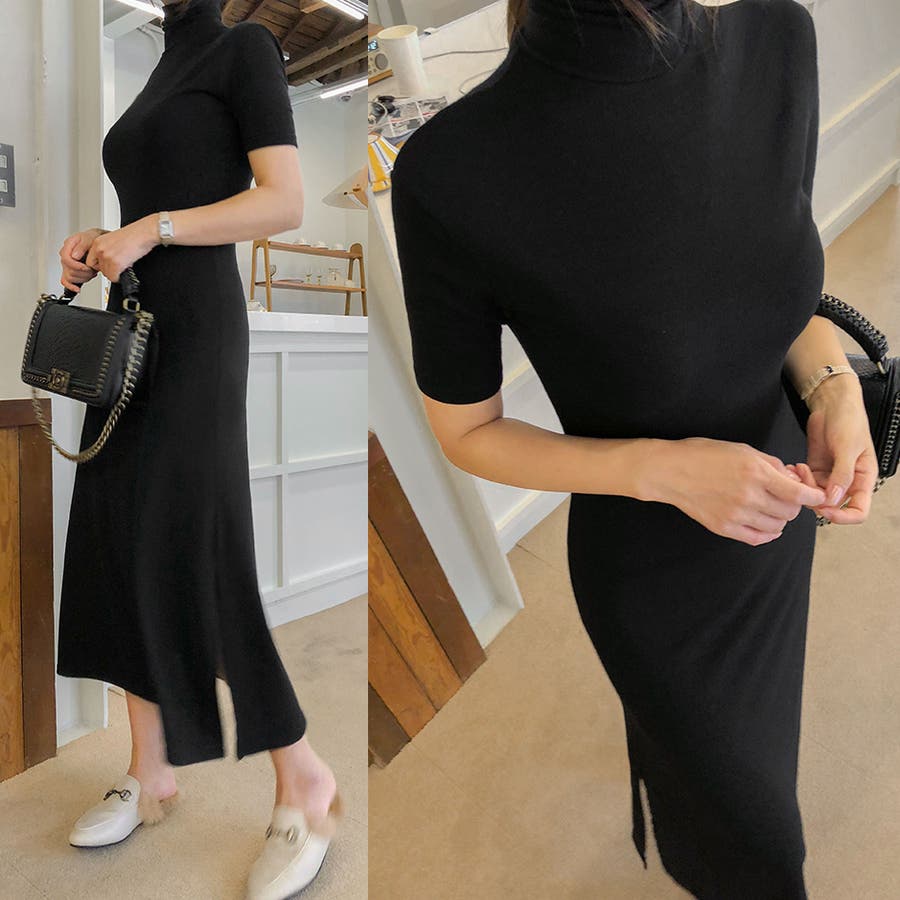 ハイネックスリムワンピース 半袖 ハーフスリーブ 品番 Ad Premium K プレミアムケー のレディースファッション通販 Shoplist ショップリスト