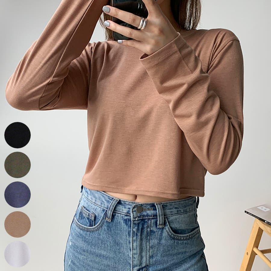 やわらかクロップドロングTシャツ ロンT 長袖[品番：AD000012466