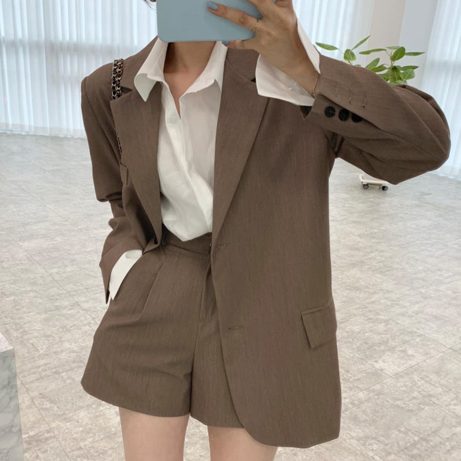 2点セットアップ オーバーサイズジャケット＆ショートパンツ