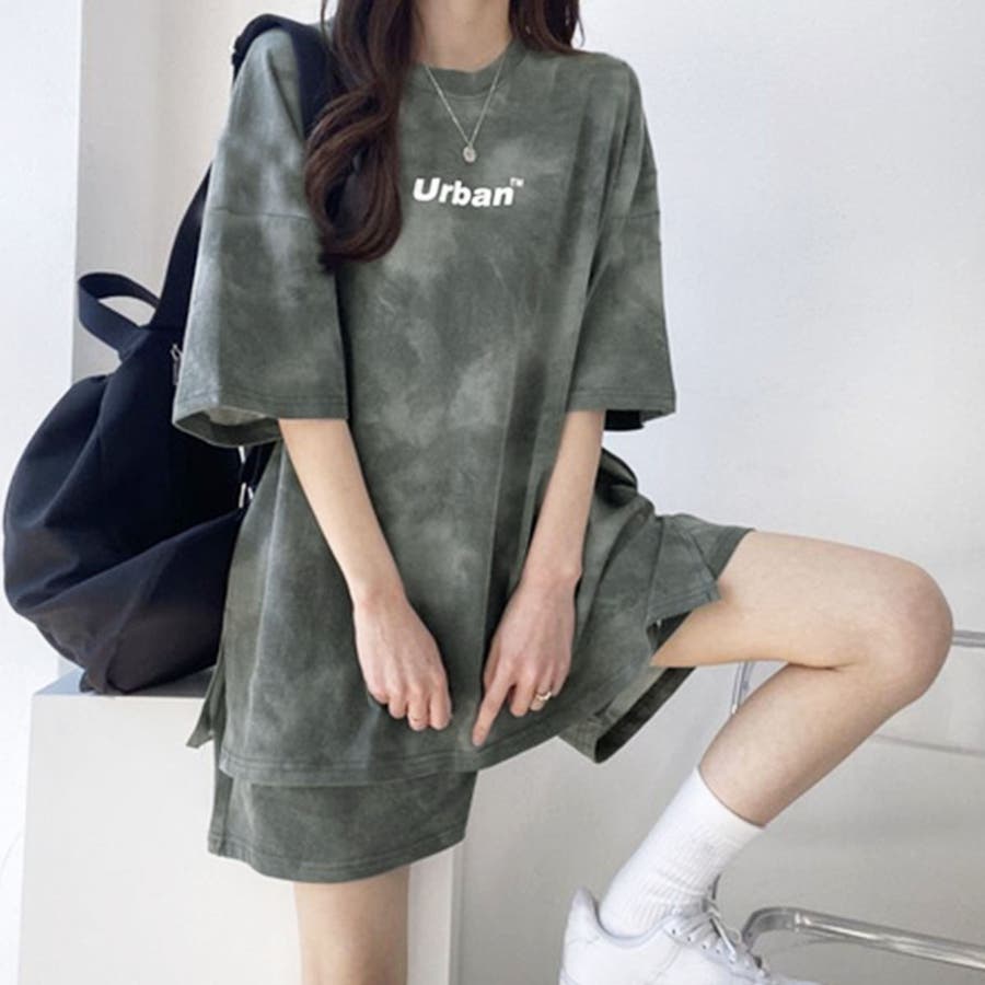 2点セットルームウェア タイダイオーバーサイズTシャツ＆ショート