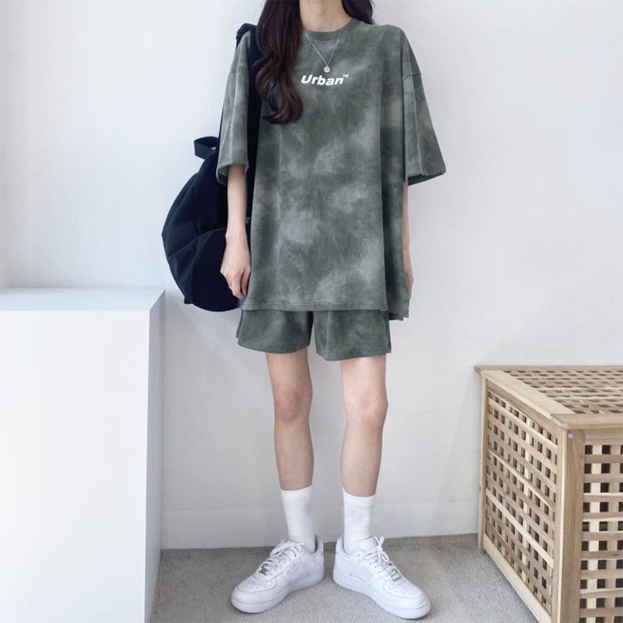 タイダイTシャツ＆ショートパンツSET 楽天市場】 パンツ セットアップ カットソー レディース 部屋着 大人