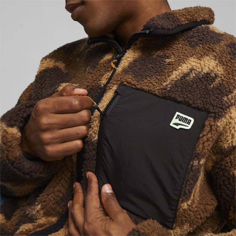 ジャケット・アウター PUMA Vintage Loose Leather Bomber Jacket leather/fur faux reversible flight jacket / フェイクレザーファー