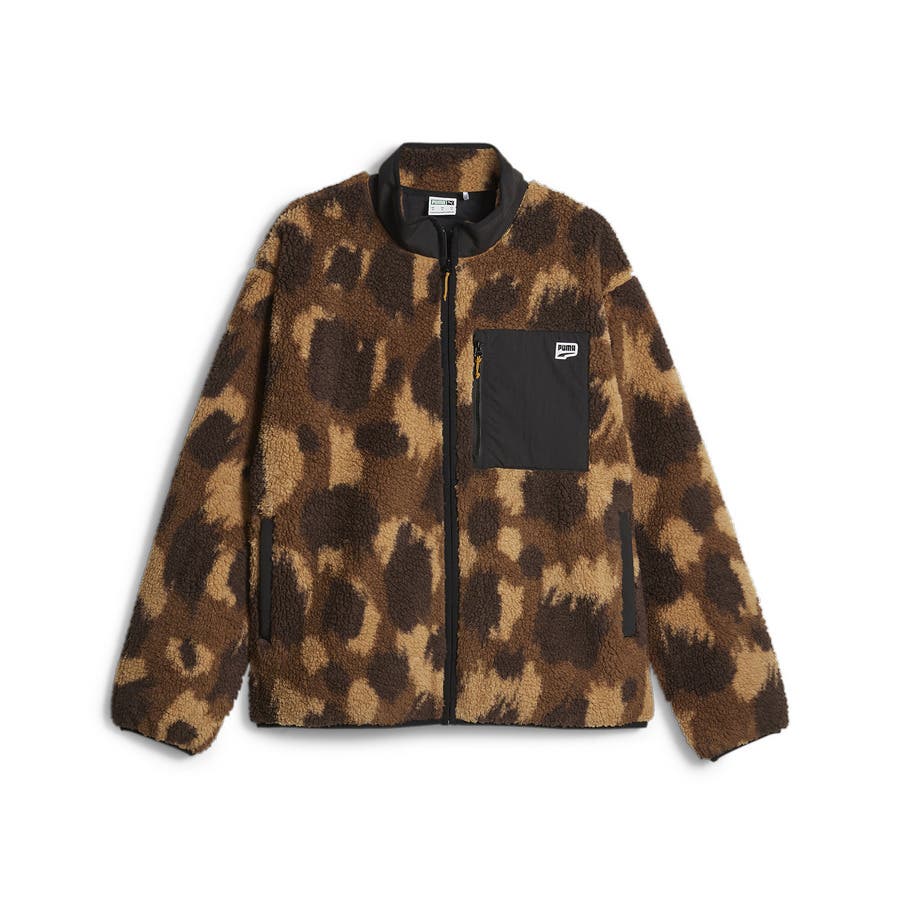 ジャケット・アウター PUMA Vintage Loose Leather Bomber Jacket leather/fur faux reversible flight jacket / フェイクレザーファー