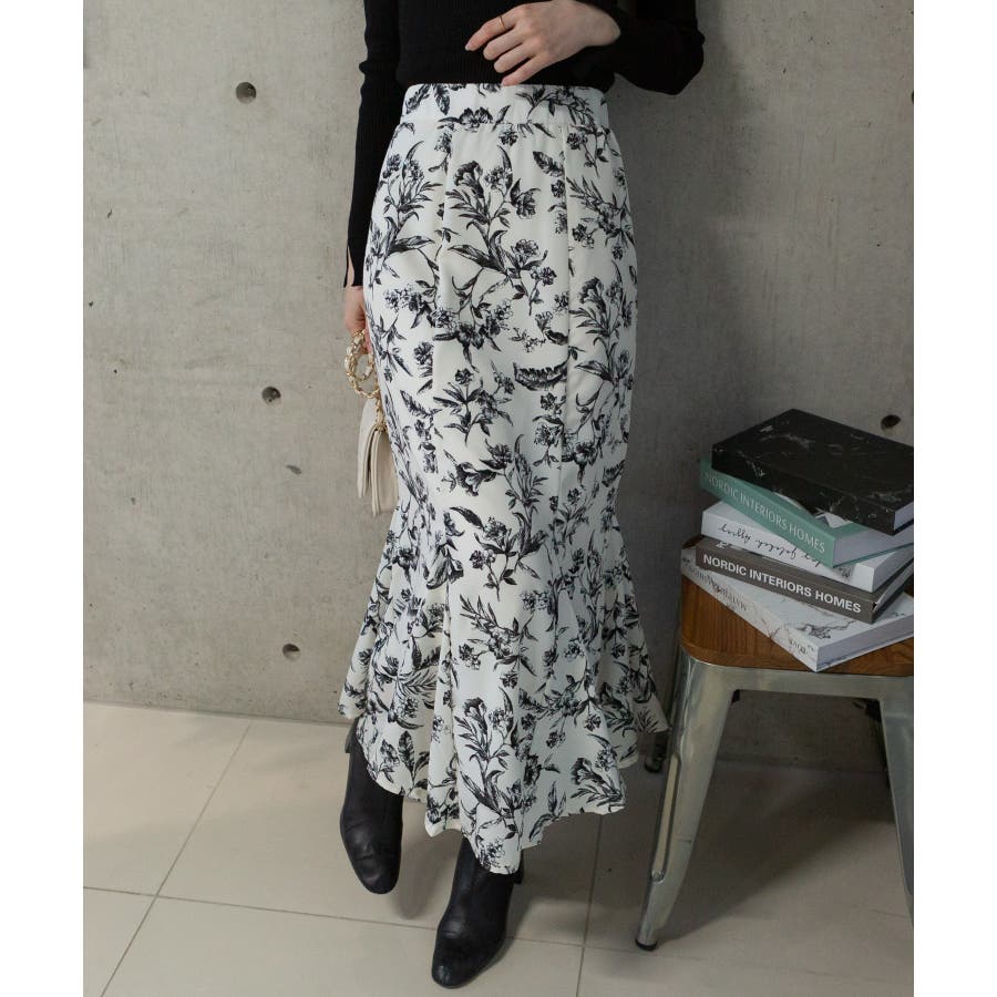 花柄 マーメイド ロングスカート[品番：PPNW0004315]｜Pumpkin Port  