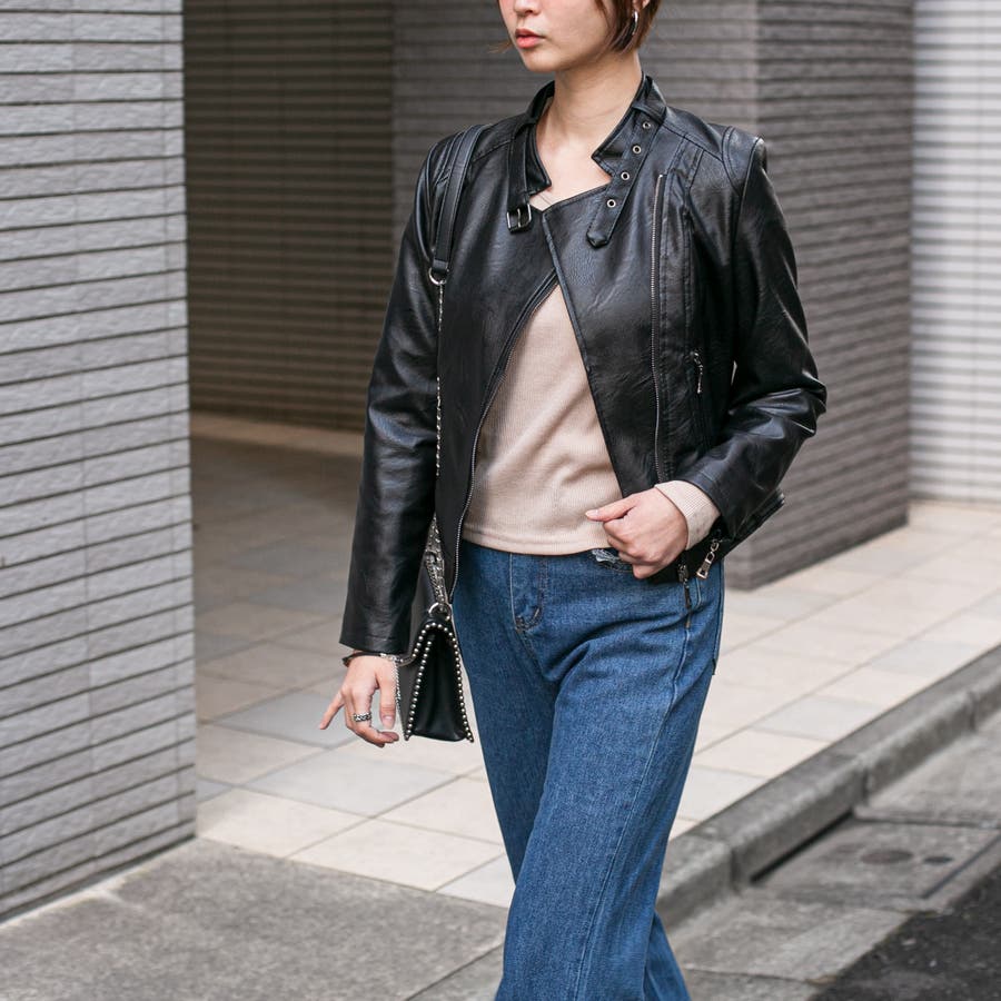 ketty luxury ラムレザーライダースジャケット ネックベルト M 