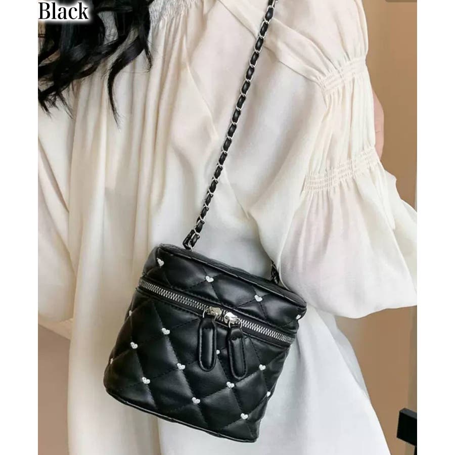 ハート柄 キルティング バニティBAG[品番：PPNW0004306