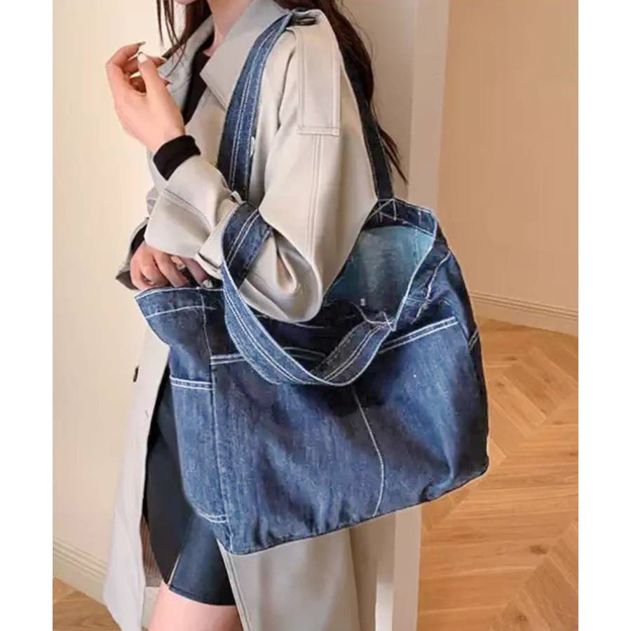 高質で安価 デニムデカトートBAG[品番：PPNW0004364]｜Pumpkin Port バッグ