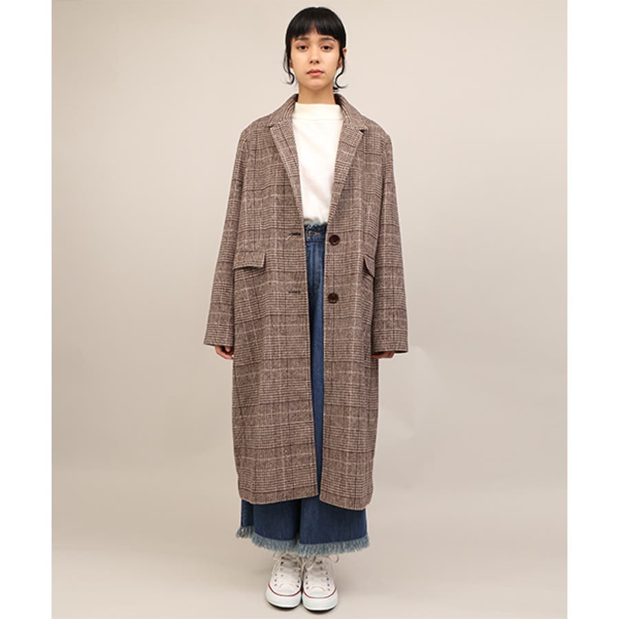 グレンチェックチェスターコート[品番：PNYW0002677]｜PUNYUS （プニュズ ）のレディースファッション通販｜SHOPLIST（ショップリスト）