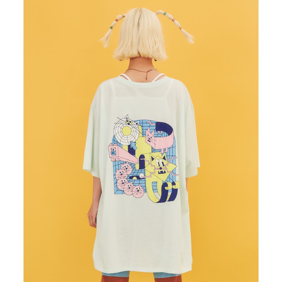 日本限定 DIGITALキャットビッグTシャツ[品番：PNYW0004203]｜PUNYUS トップス