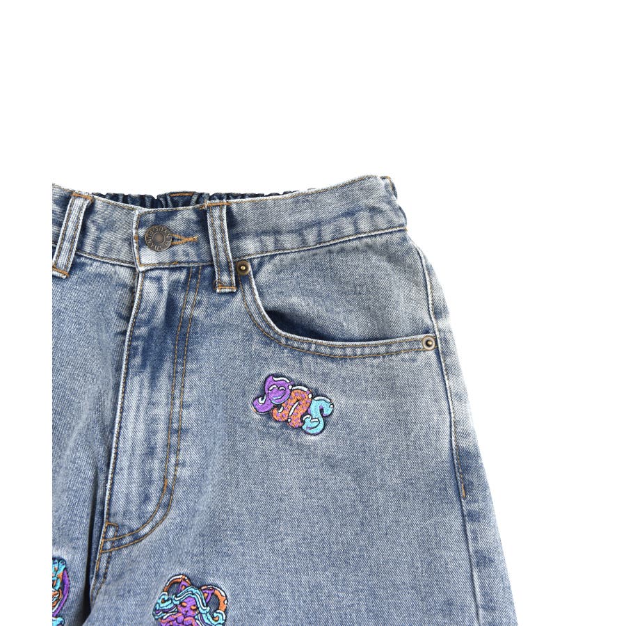 CAT’S刺繍デニムバギーパンツ