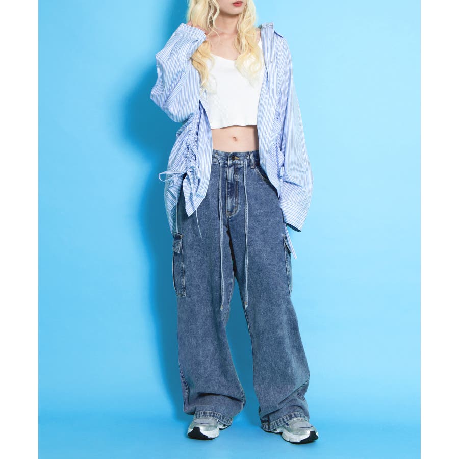 【12月スーパーSALE 15%OFF】 カーゴデニムパンツ[品番：PNYW0004728]｜PUNYUS （プニュズ）の パンツ