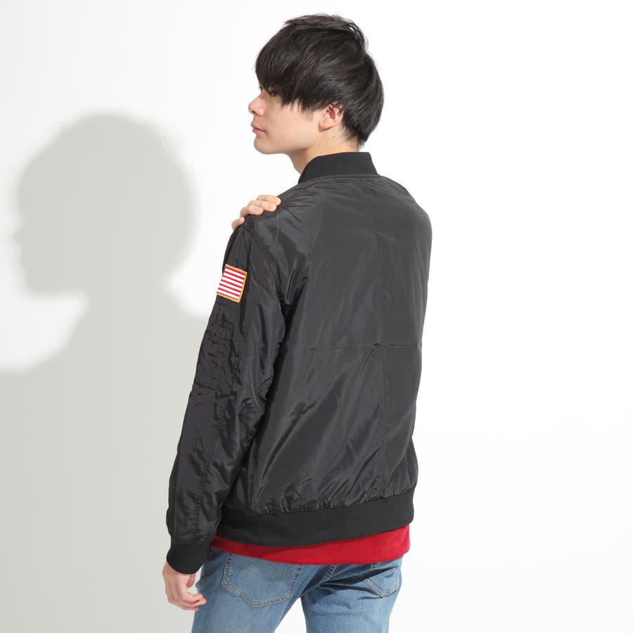 中綿なし ワッペン付MA1ミリタリージャケット