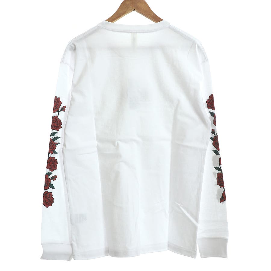 刺繍＆袖プリント ロンT(薔薇 ローズ)[品番：RADM0000254]｜MODISH