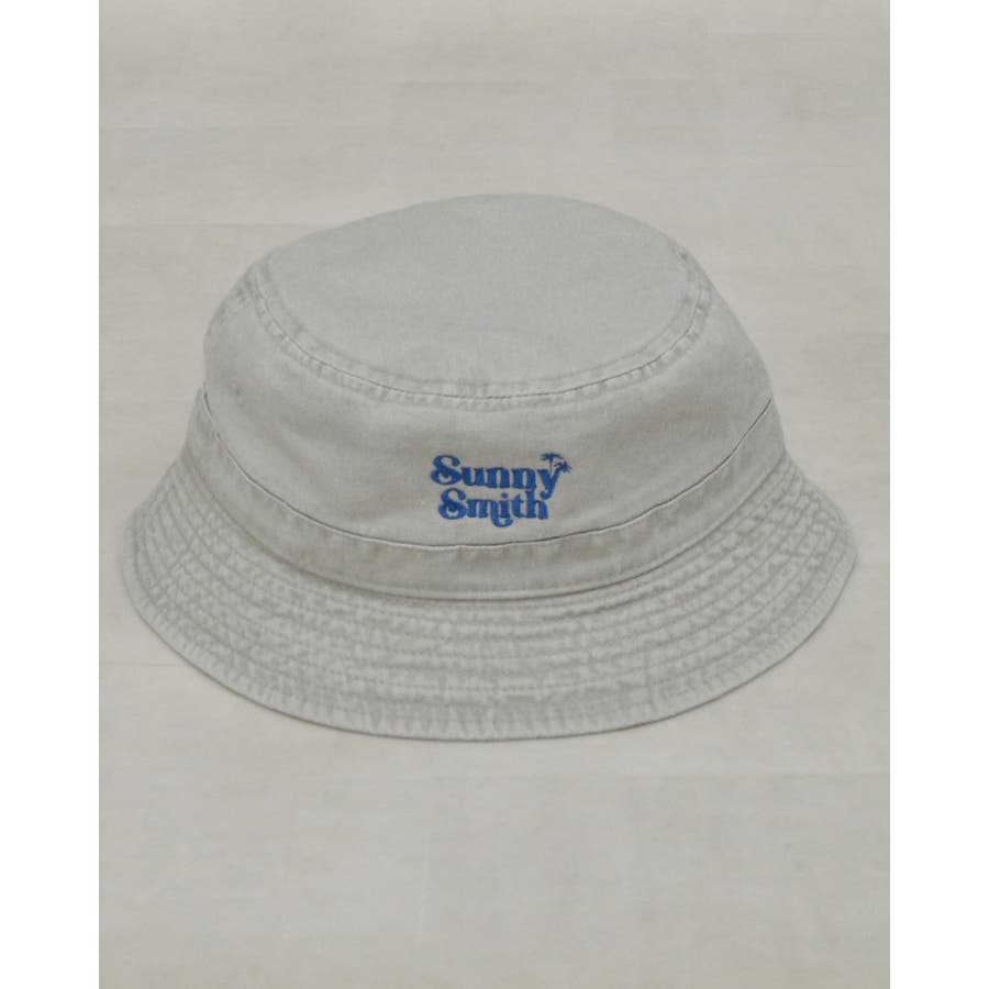 SUNNY SMITH ヤシの木ロゴ刺繍ピグメント バケットハット[品番 SUNNY SMITH ヤシの木ロゴ刺繍ピグメント バケットハット[品番