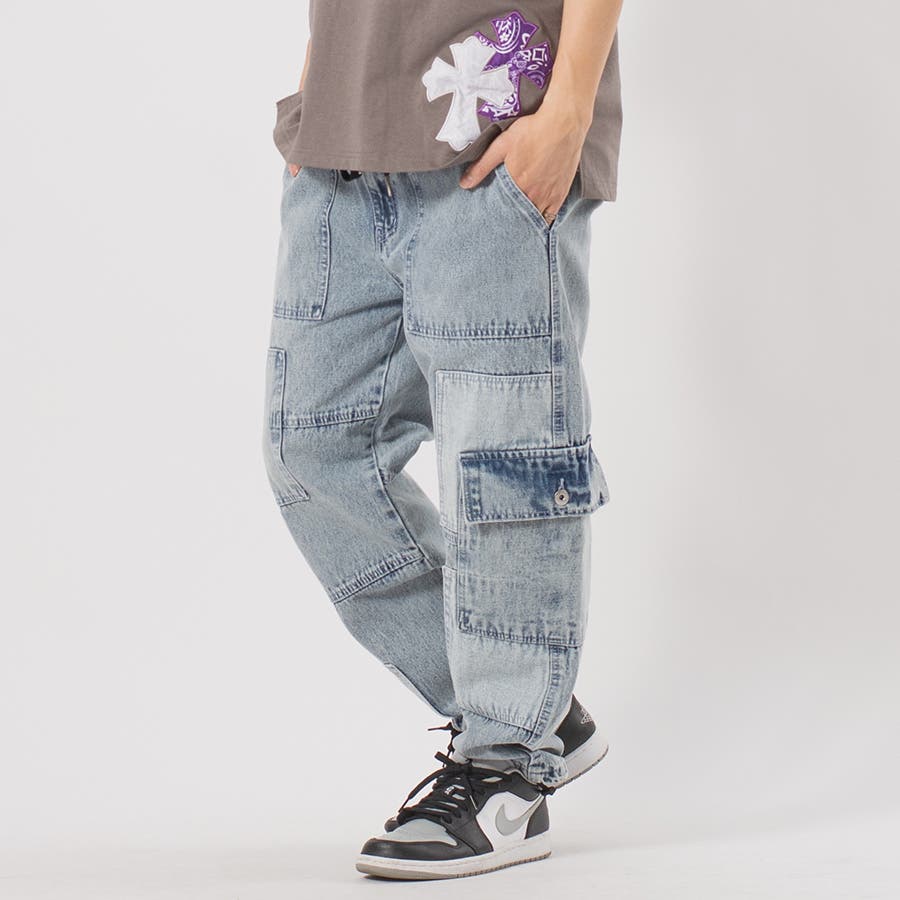パッチワーク ワイド カーゴパンツ 韓国  ストリート系[品番：LEVM0001399]｜REGIEVO（レジエボ）のメンズファッション通販｜SHOPLIST（ショップリスト）
