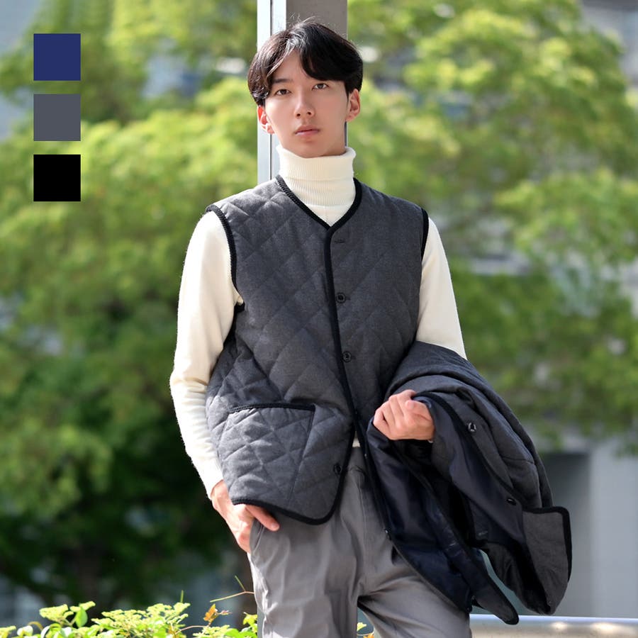argue キルティングダウンベスト キルティングベスト メンズ ダウンベスト[品番：LEVM0009174