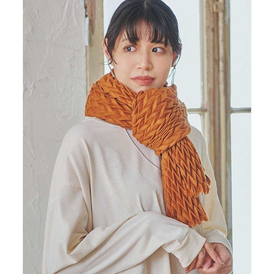 格安販売の ストール マフラー ショール ジグザグ プリーツ 秋冬 30代 20代 小物