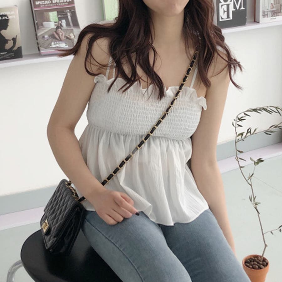 ベアトップス キャミソール フリル ギャザー 品番 Netw Riff リフ のレディースファッション通販 Shoplist ショップリスト