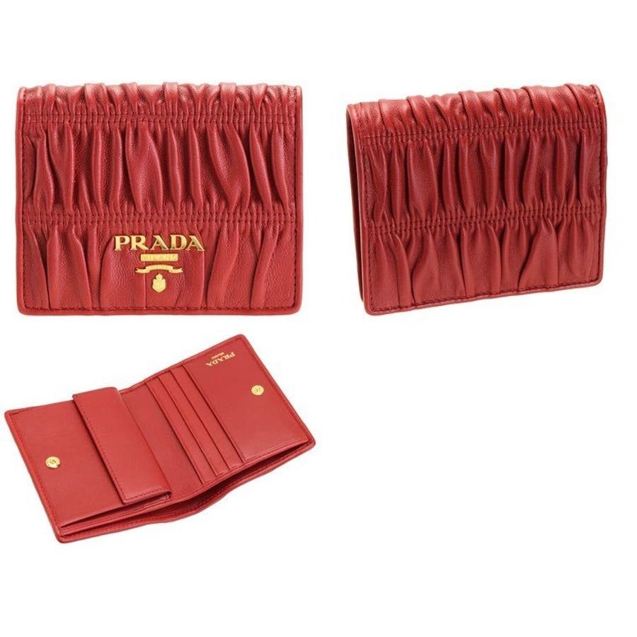 PRADA プラダ 財布 二つ折り レディース コンパクトウォレット[品番