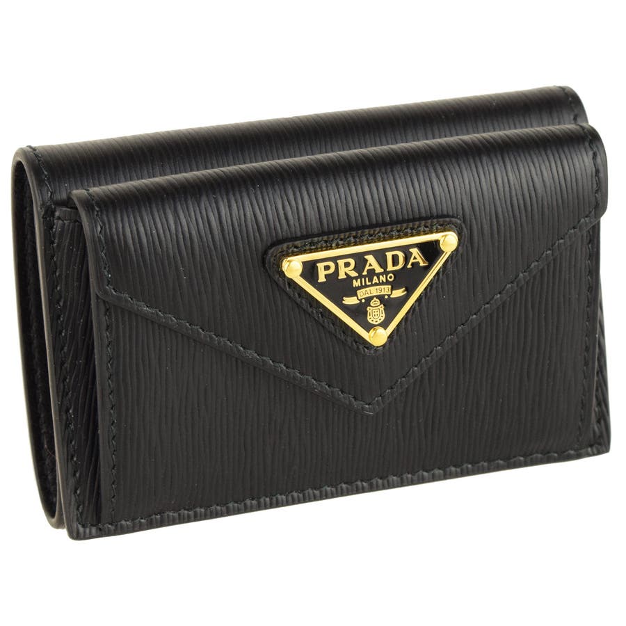 プラダ 財布 三つ折り PRADA ブラック 黒 ミニ財布 コンパクトウォレット サフィアーノ メタル レザー 本革 豆財布 スマート キャッシュレス  1MH176 : prada-0008-bk : ブランドパークス Yahoo!店 - 通販 - Yahoo!ショッピング