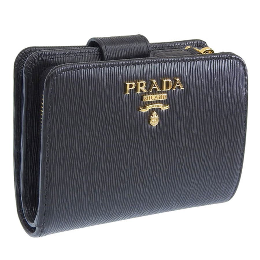 【美品】プラダ PRADA 財布 折財布 SPAZZOLATO 現行 プレート PRADA プラダ 財布[品番：SESB0026928]｜Riverall（リヴェラール
