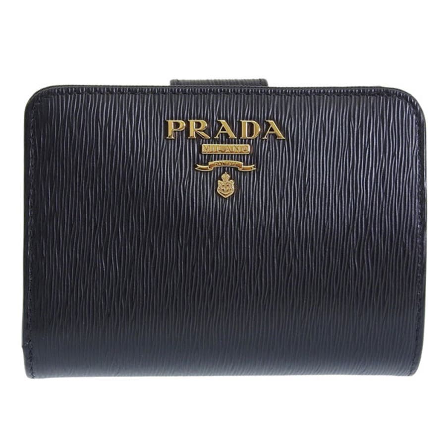 【美品】プラダ PRADA 財布 折財布 SPAZZOLATO 現行 プレート PRADA プラダ SPAZZOLATO BATTISTRADA 財布 二つ折り 小銭入れ
