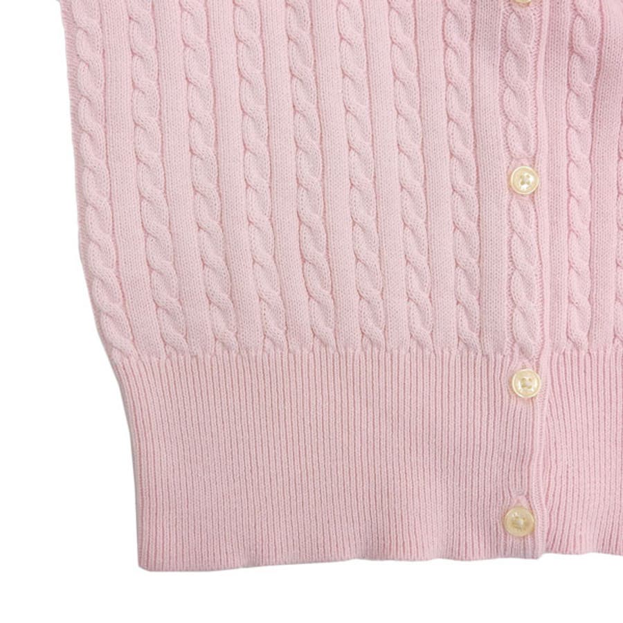 新品　ポロ　ラルフローレン　カーディガン　ニット　ピンク　トップス　人気　完売 POLO RALPH LAUREN（ポロ・ラルフローレン） カーディガン ケーブル