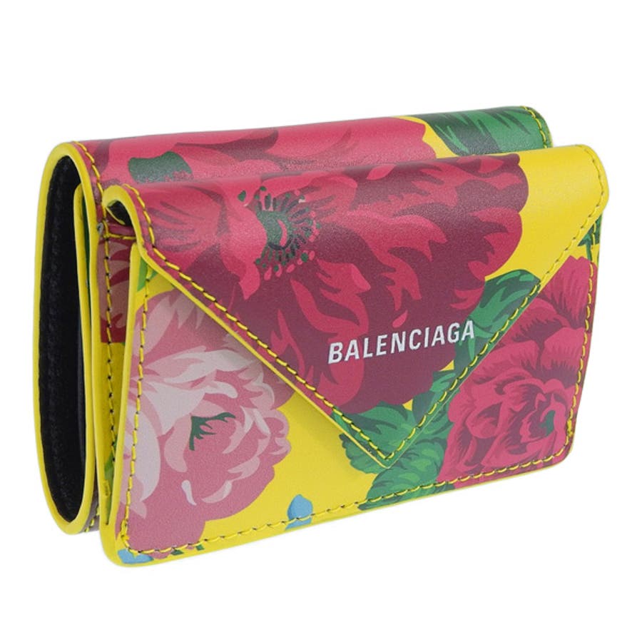 【(6)イエローマルチ/約65g】BALENCIAGA バレンシアガ 三つ折り