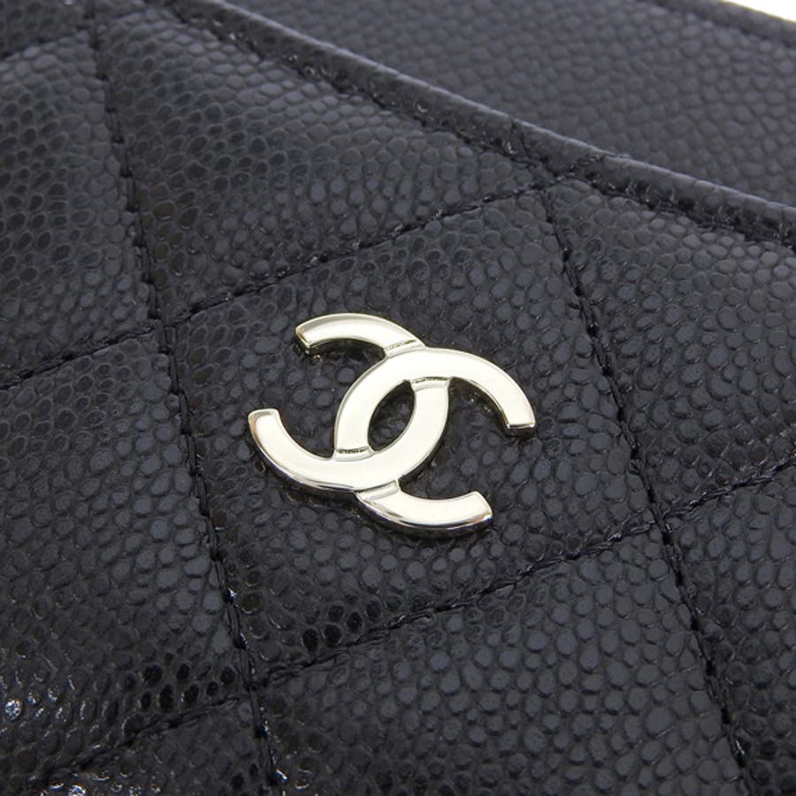 ぺぺ　CHANEL ブラックレザー コイン/カードケース　財布 ぺぺ CHANEL ブラックレザー コイン/カードケース 財布 ぺぺ