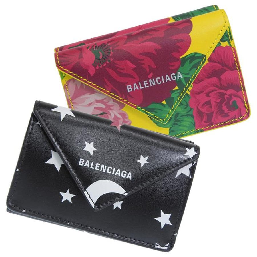 BALENCIAGA バレンシアガ 三つ折り ミニウォレット レッド - 折り財布