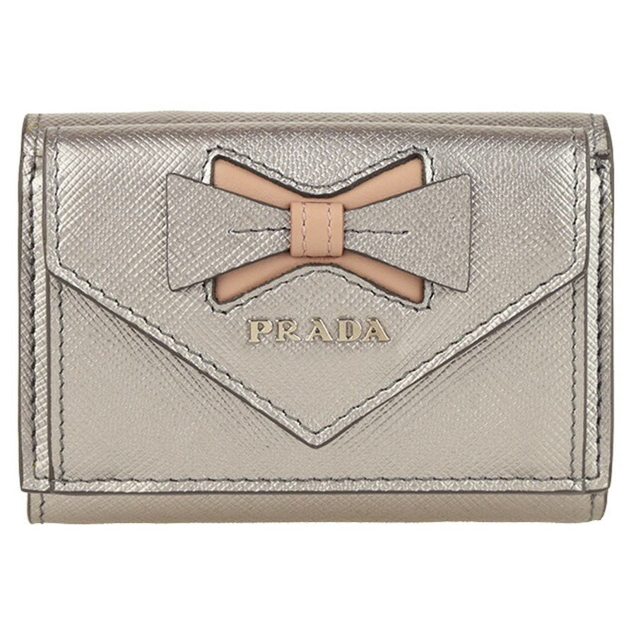 PRADA プラダ 三つ折り財布 リボン 財布[品番：SESB0011305
