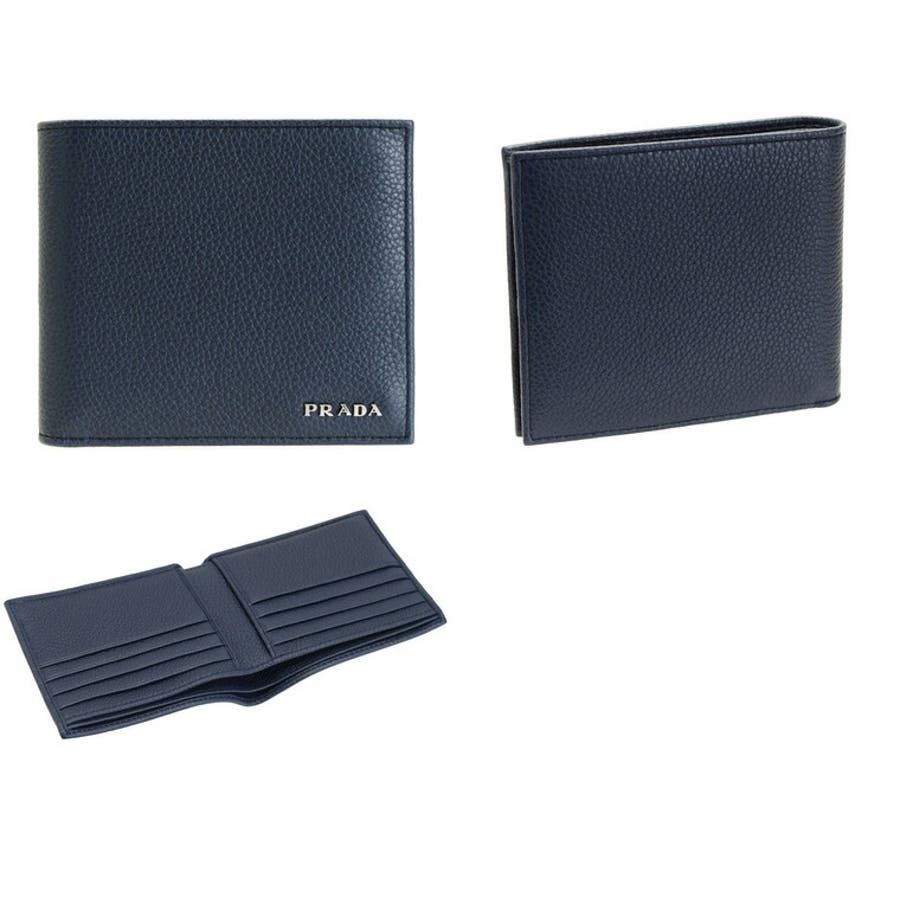 PRADA プラダ 財布 折財布 二つ折り 札入れ メンズ[品番：SESB0001537