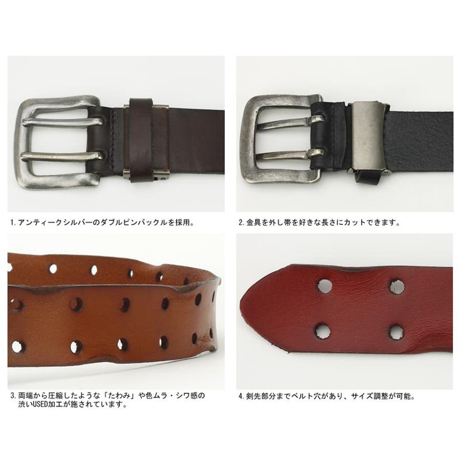 リアルレザーベルト 牛革 ダブルピン ダブルハトメ 二重バックル ユニセックス Amazon | [Dickies] NEWカラー 40mm ハトメ ダブルピン PUレザー
