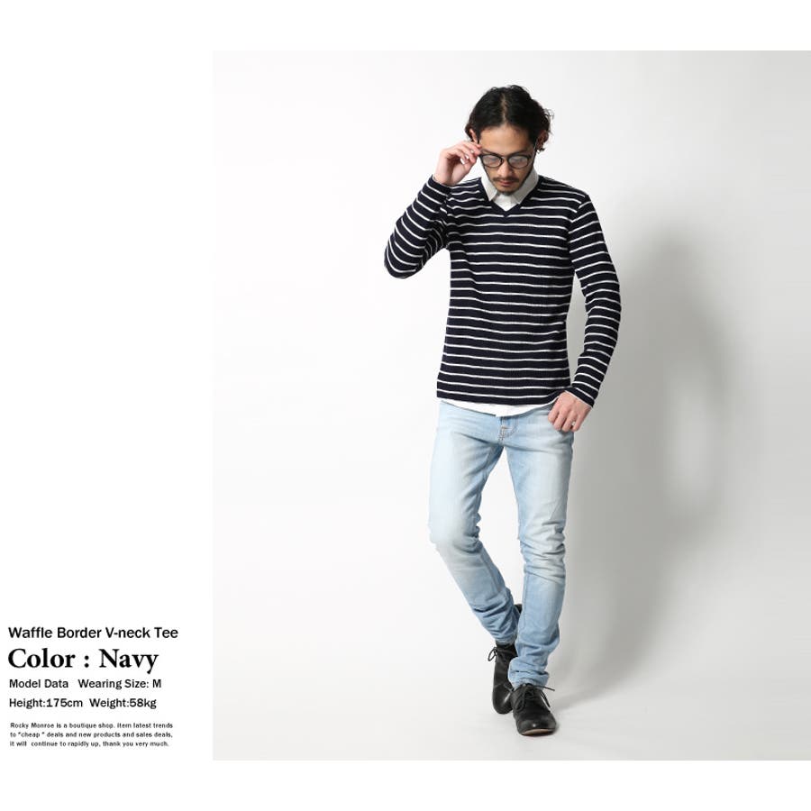ボーダーカットソー メンズ ワッフル生地 品番 Oe Rocky Monroe ロッキーモンロー のメンズ ファッション通販 Shoplist ショップリスト
