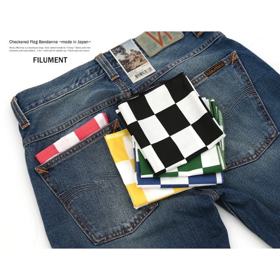 バンダナ チェッカーフラッグ ハンカチ[品番：OE000005115]｜Rocky