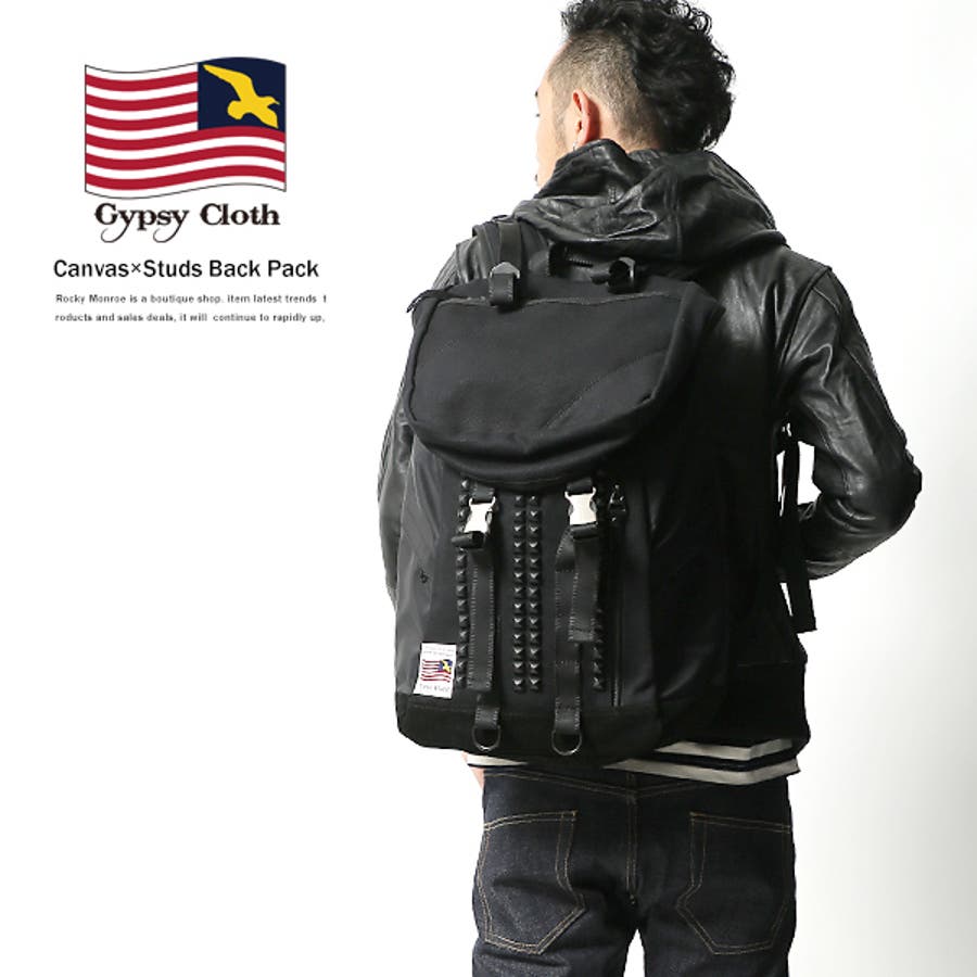 GypsyCloth ジプシークロス】5号キャンバススタッズバックパック メン 