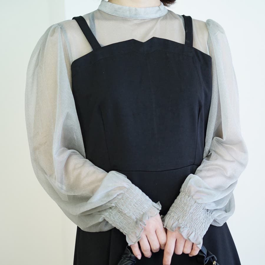 レディース シフォンワンピース レイヤード 長袖 シフォン レディース シフォンワンピース レイヤード 長袖 シフォン