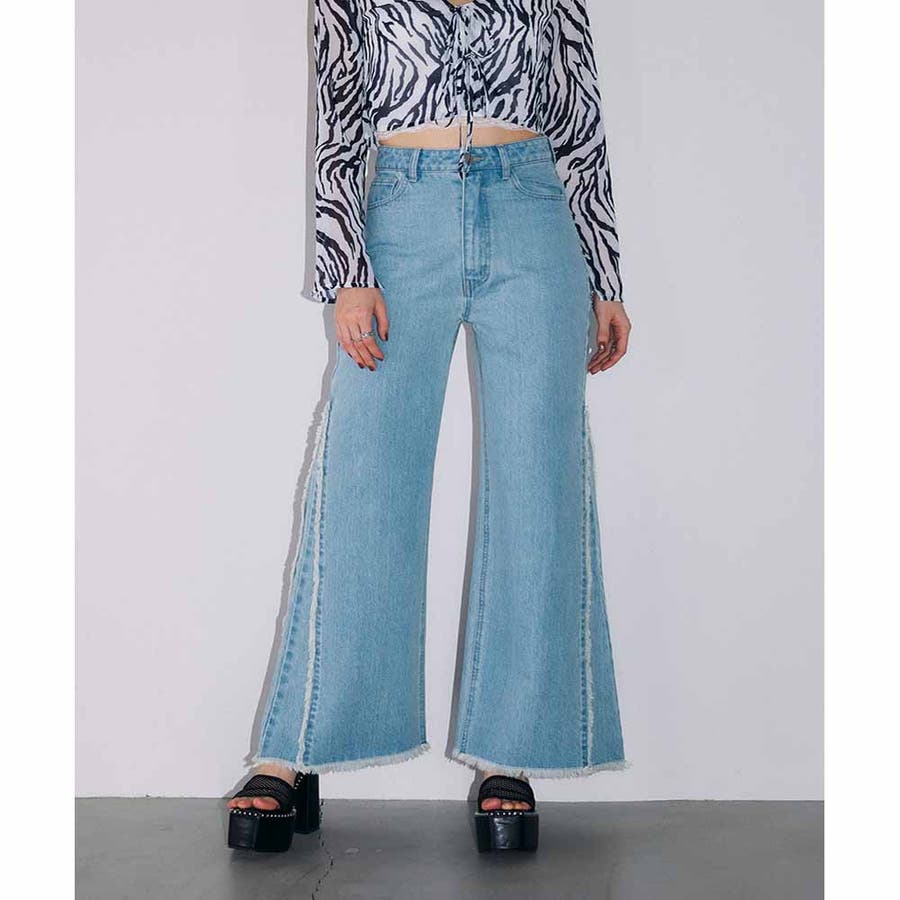 フリンジワイドDENIMパンツ[品番：RJTW0002205]｜ENVYM