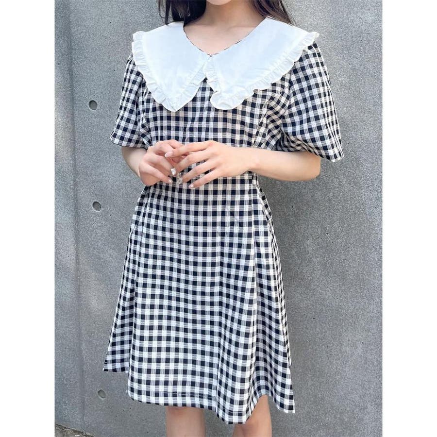 フラワーワゴンプリントギンガムチェックワンピースSet/Roseline