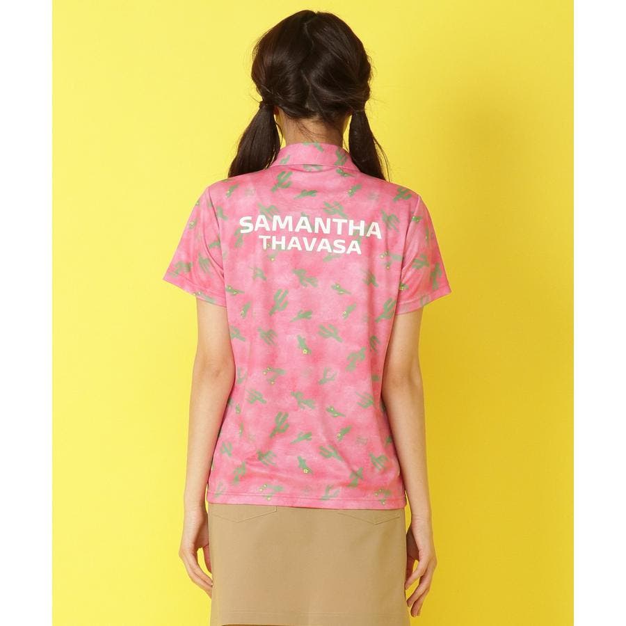 レトロ花柄ポロシャツ(36(S) ホワイト): Samantha Thavasa