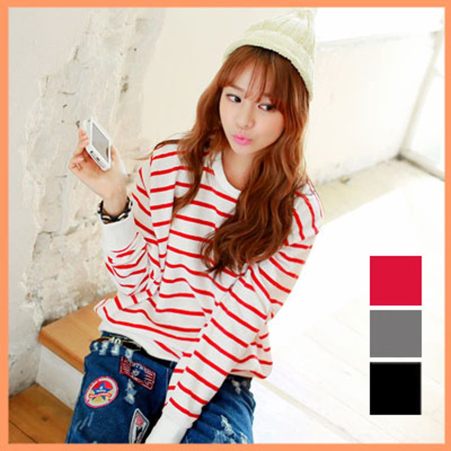 ボーダー長袖tシャツ ボーダーtシャツ ゆるtシャツ 品番 Kh Vivid Lady ビビッドレディー のレディース ファッション通販 Shoplist ショップリスト