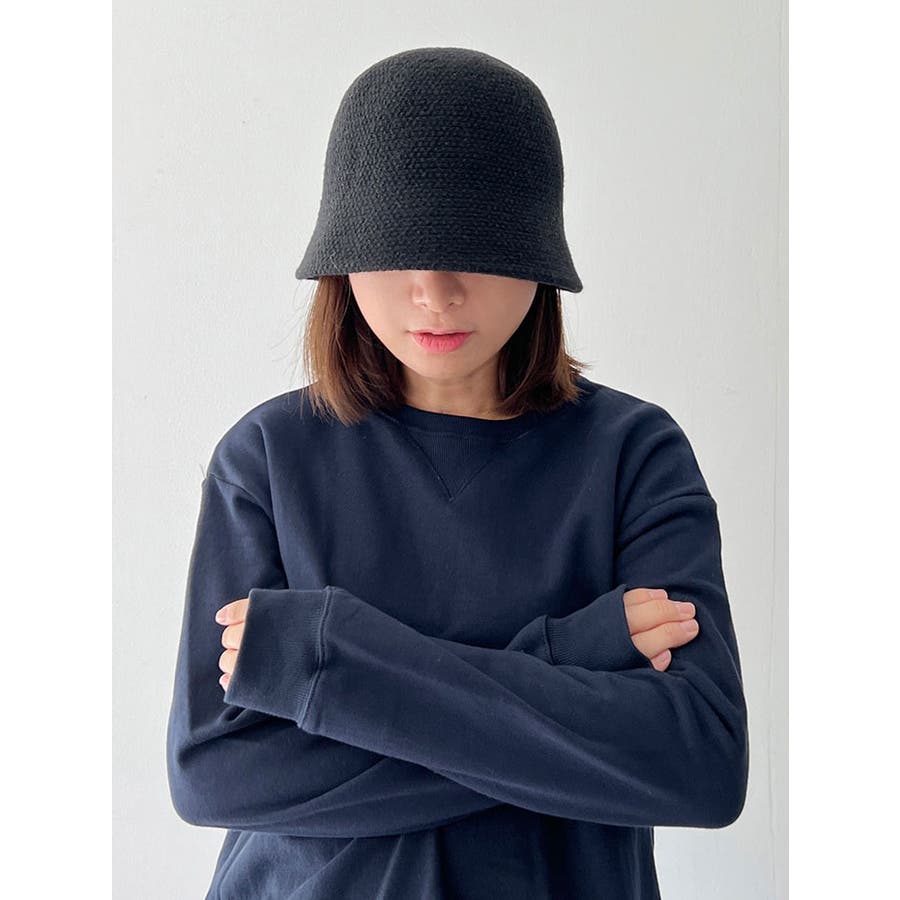 帽子 レディース バケットハット 秋 冬 ニット ハット バケハ 黒