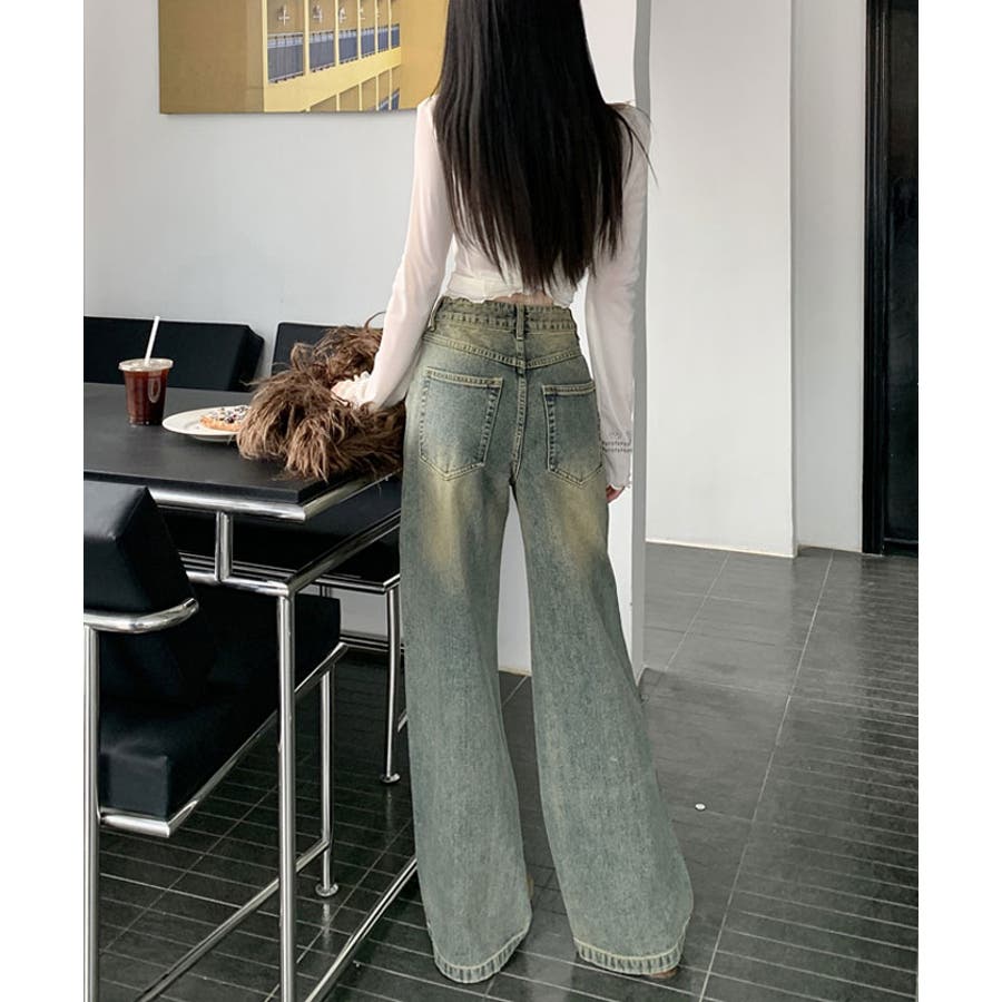 ヴィンテージワイドデニムパンツ レディース ボトムス[品番 ヴィンテージワイドデニムパンツ レディース ボトムス[品番