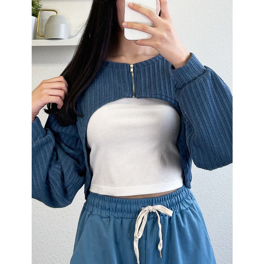 ジップアップクロップド丈ボレロtシャツ Y2K レディース[品番：KH000013474]｜VIVID  LADY（ビビッドレディー）のレディースファッション通販｜SHOPLIST（ショップリスト）