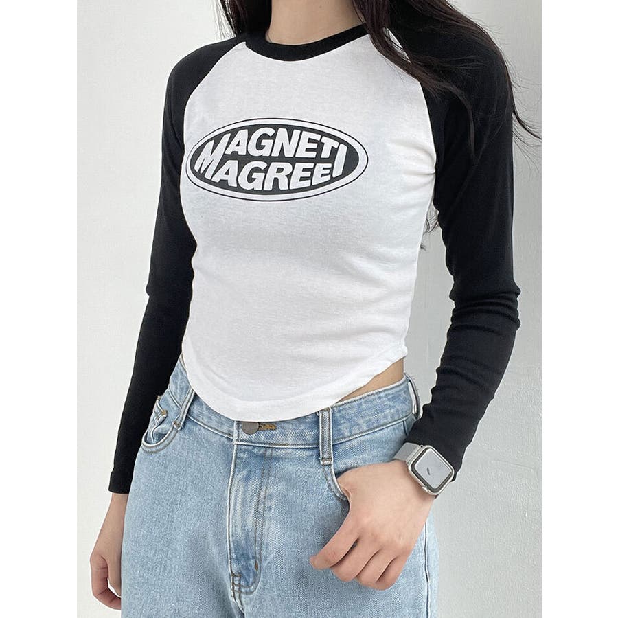 バイヤー厳選用品 ロゴ入り長袖ラグランtシャツ ショート丈 Y2K[品番：KH000012835 トップス